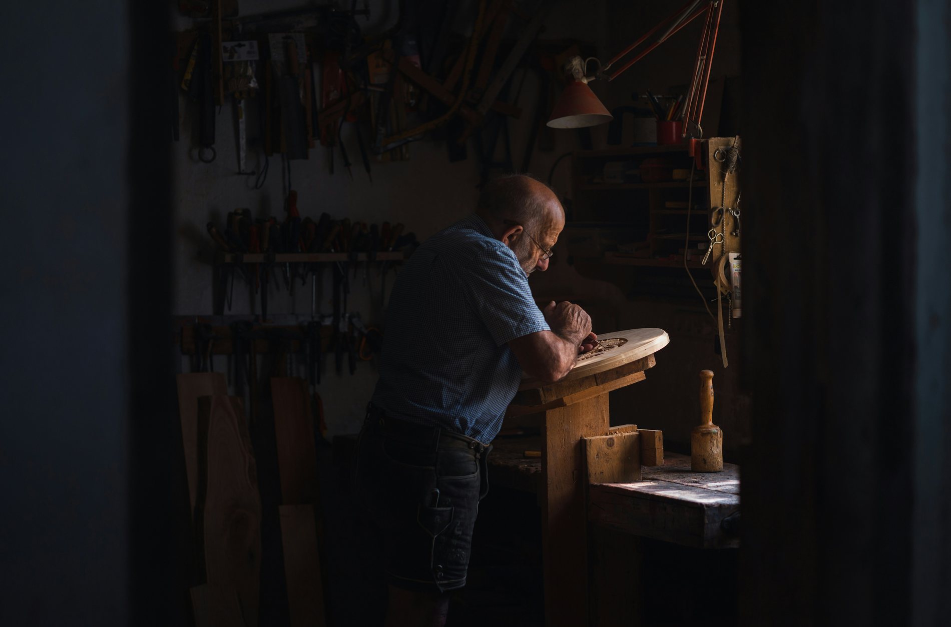Local craft business owner at work